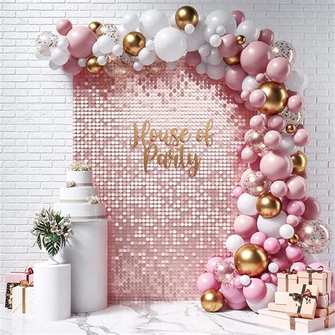 Amazon Com House Of Party Rose Gold Shimmer Wall Backdrop Panels