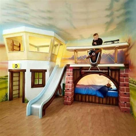Mit einem hochbett punktest du garantiert bei deinen kindern. Kinderzimmer mit Hochbett und Rutsche: 50 Fotos! - Archzine.net