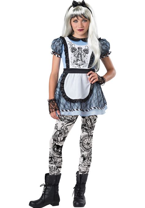 Tween Dark Alice Costume Gothic Cosplay For Tweens