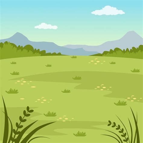 Campo Verde Paisaje Rural De Verano Ilustración De Fondo De