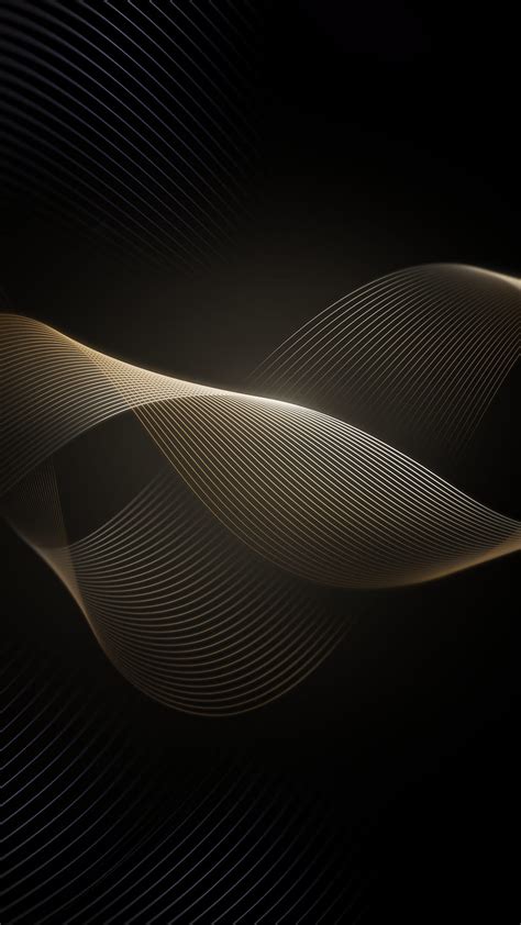 Waves Golden Dark Black Abstract Amoled Gold And Black Hd Phone