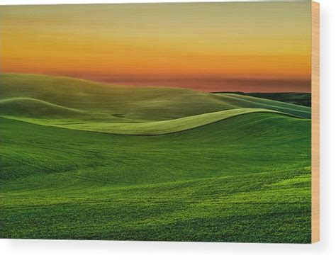 Sunset Near Moscow Idaho Palouse Series Wood Print By Larry Gerbrandt
