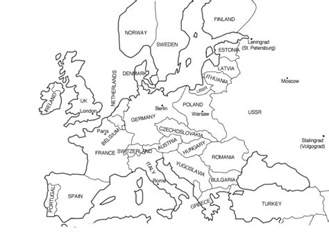 Europe Map Coloring Page Coloring Pages