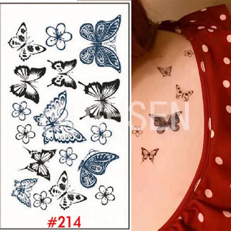 1x temporary tattoo stickers fake tatoo waterproof white black butterfly tattoos woman sexy