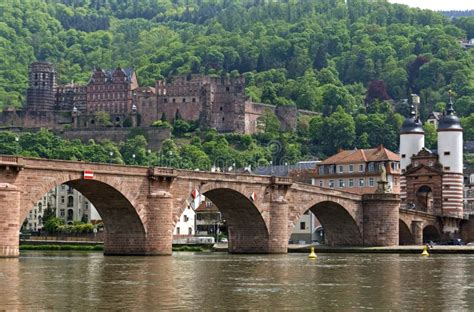 City View Of Heidelberg With Bridge And Castle Stock Image Image Of