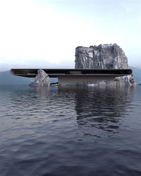 Roman Vlasovs Floating Concept House Emerges From Coastal Cliffs