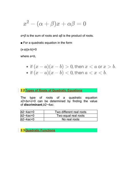 Spm Form 4 Add Math Notes Additional Mathematics Form 4 Spm Thinkswap
