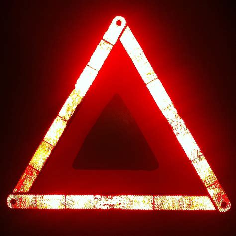Reflective Safety Traffic Warning Triangle For Car Accident In The
