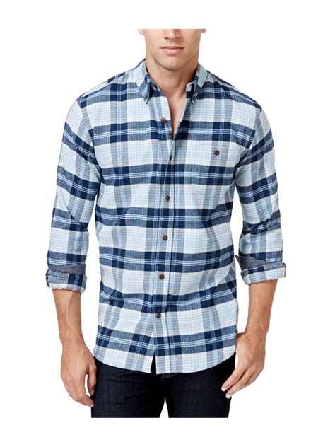weatherproof mens plaid flannel button up shirt