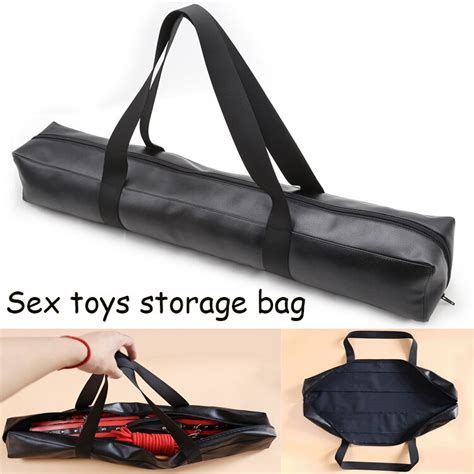 Large Capacity Leather Sex Bondage Bag Zippered Storage Handbag Can