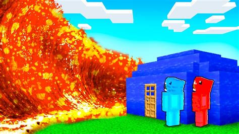 Casa De Agua Vs Tsunami De Lava En Minecraft Youtube