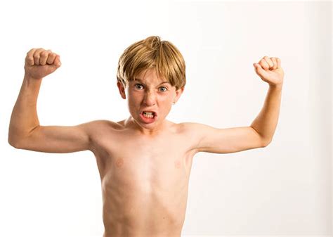 Best Children Only Isolated Little Boys Flexing Muscles