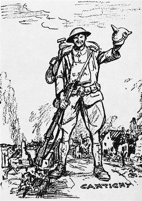 World War I Cartoon 1918 Painting By Granger Pixels
