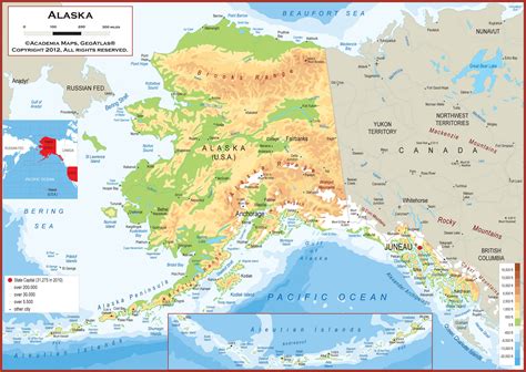 Alaska Map Usa Large Detailed Topographical Map Of Alaska Alaska