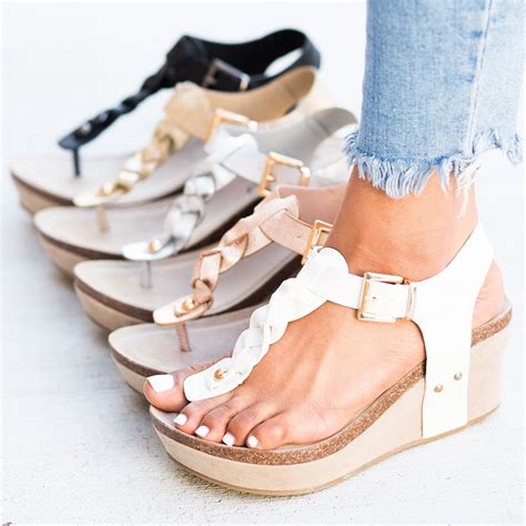braided t strap wedges trending womens shoes strap wedge sandals heels