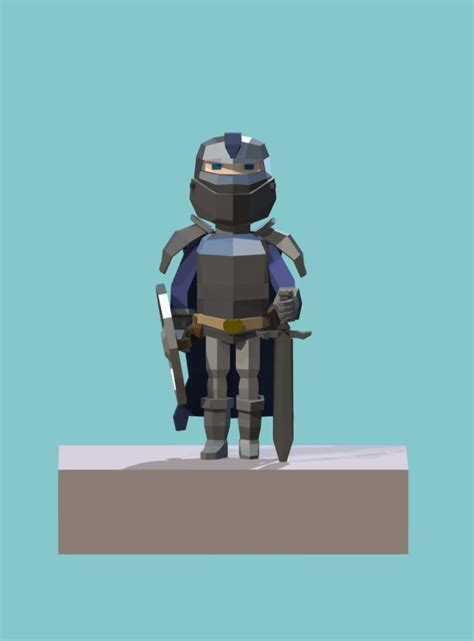 Low Poly Knight 3d Model Cgtrader