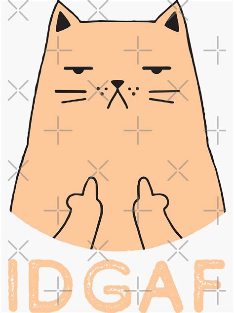 Flipping Off Cat An Illustrated Design Of A Cat Giving The Middle