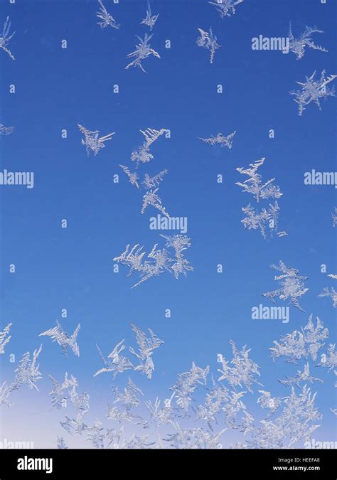 Frost Ice Crystal On Window Stock Photo Alamy