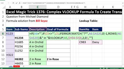 This is the procedure for applying formula and apply it to entire row or column in microsoft 365 excel document. Excel Magic Trick 1376: Complex VLOOKUP Formula To Create ...