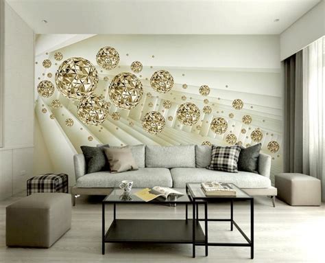 Buy Modern Abstract 3d Wall Murals Golden Ball 3d
