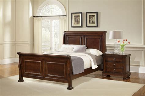 Reflections Sleigh Bed Dark Cherry Finish Decor South