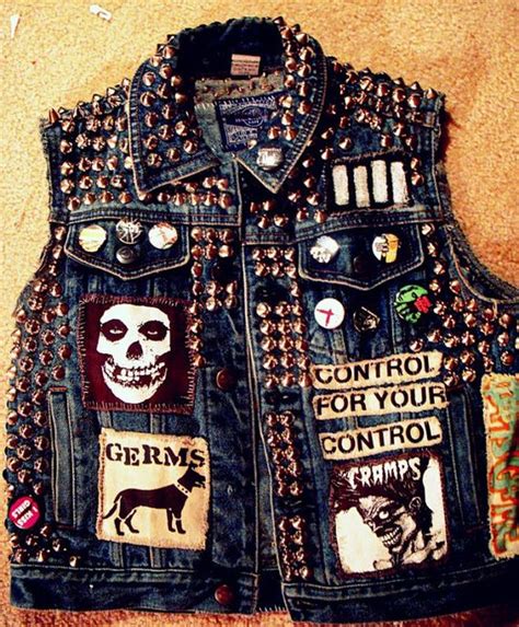 Image Of Custom Spiked Punk Jean Vest