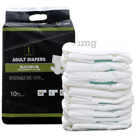1mile Adult Diaper Medium Buy Packet Of 100 Diapers At Best Price In