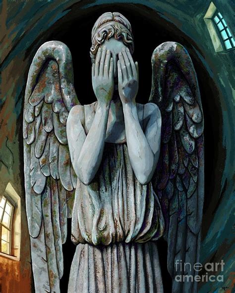 Weeping Angel World Painting By Jackie Case Fine Art America