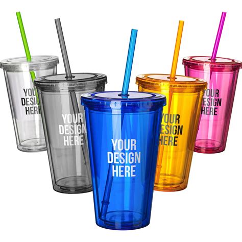 Officially Licensed Shop Online 4 Pack 16oz Clear Double Wall Acrylic Tumbler Cup With Lids