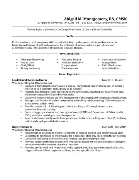 I nursed male and female patients and surgical patients, attended to pediatrics patients and worked in high dependent unit. Resume Format: Resume For Medical Surgical Nurse