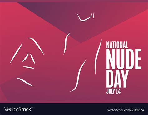 National Nude Day July 14 Holiday Concept Vector Image