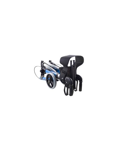 Andador Rollator De 4 Ruedas Plegable Con Cesta De Tela Frenos