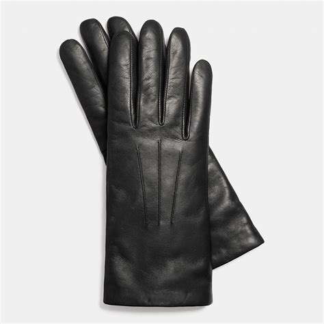 Coach Short Leather Glove In Black Lyst