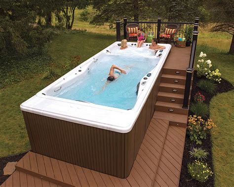 Stylish Backyard Swim Spa Deck Ideas