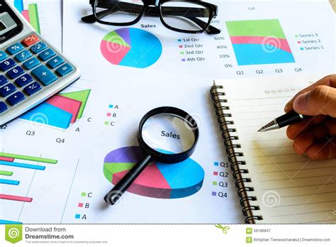 Desk Office Business Financial Accounting Calculate Graph