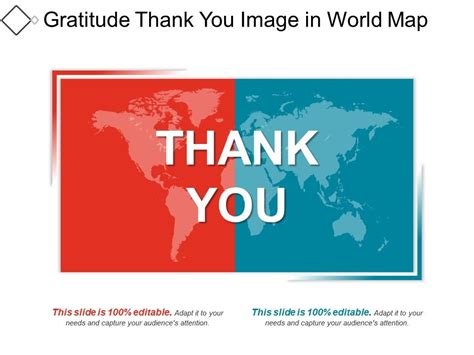 Gratitude Thank You Image In World Map Presentation Powerpoint