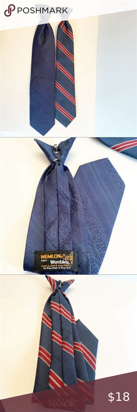 Two Vintage Clip On Ties Wembley And Austin Manor Clothes Design