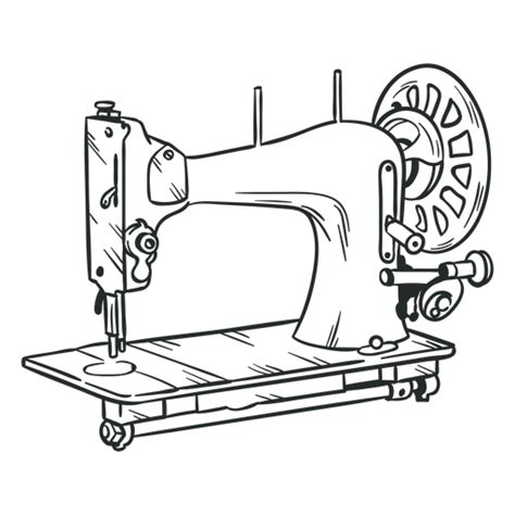 Máquina de costura vintage desenhada à mão Baixar PNG SVG Transparente