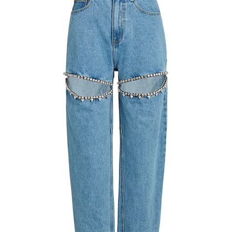 Area Cropped Crystal Slit High Rise Jeans Intermix