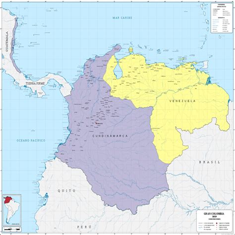 Mapa Político De La Gran Colombia Mapa De Colombia