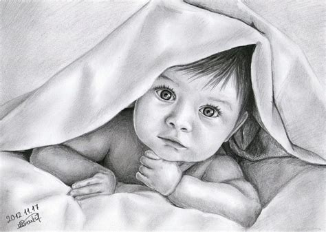 Baby By Moni Kaa5 Pencil Portrait Drawing Pencil Drawings Cute Baby