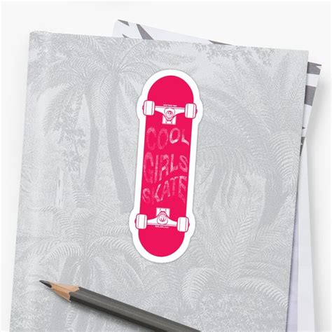 Cool Girls Skate Pink Sports Feminism Sticker By Koovox Pink Sports Girl Skate Feminism