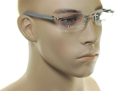 Tag Heuer Rimless Trends Th8109 013 56mm Men Square Frames Eyeglasses Grey Black 3700783248893