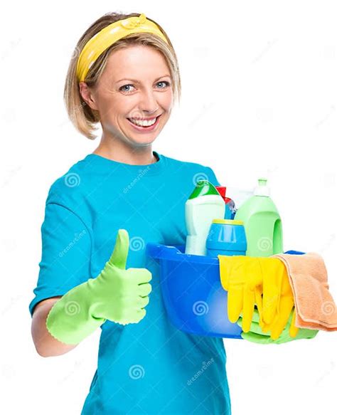 Young Woman As A Cleaning Maid Stock Image Image Of Alright Adult