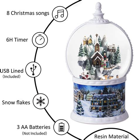 Buy 102 Inch High Large Size Christmas Snow Globes Musical Box With 8