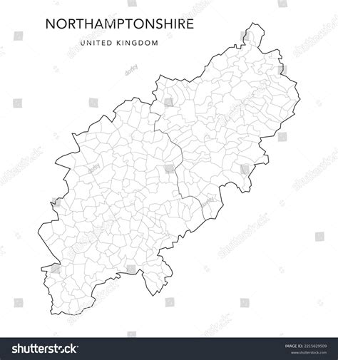 Administrative Map Northamptonshire County Unitary Authorities Stock