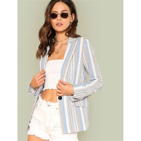 stripe blazer with dual pockets blazers for women striped blazer women