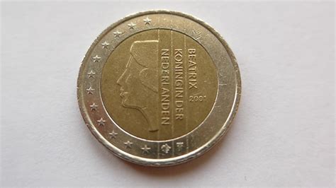Piece De 1 Euros 2001 Rare Beatrix Koningin Der Nederlanden