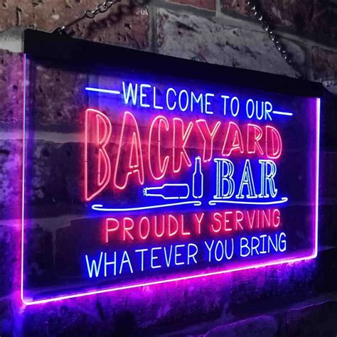 Welcome To Our Backyard Bar Two Colors Led Home Bar Sign Three Sizes