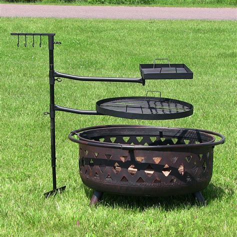 We also provide a log grate to. Sunnydaze Dual Campfire Cooking Swivel Grill System | Fire ...